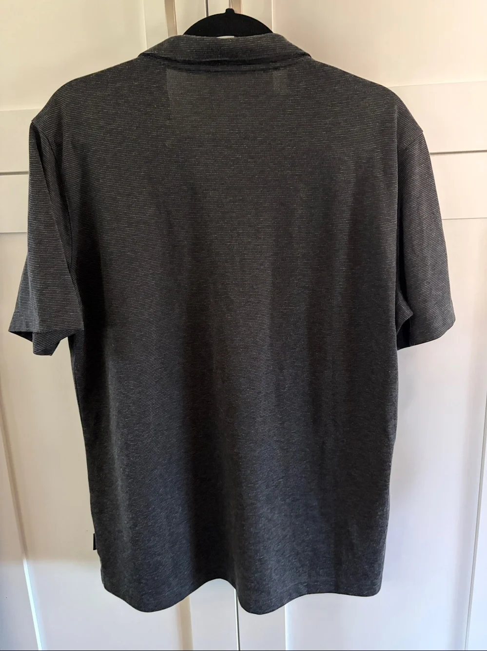 Nike Men's Dark Gray Polo with Red & White Accents